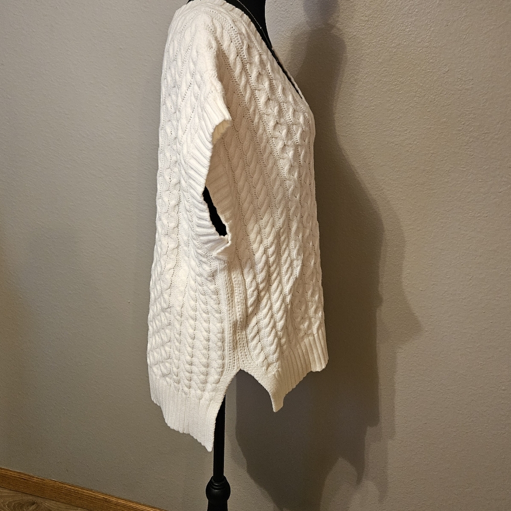 NWT Ann Taylor Women's Small White Cable Knit Sweater Vest - Picture 5 of 7
